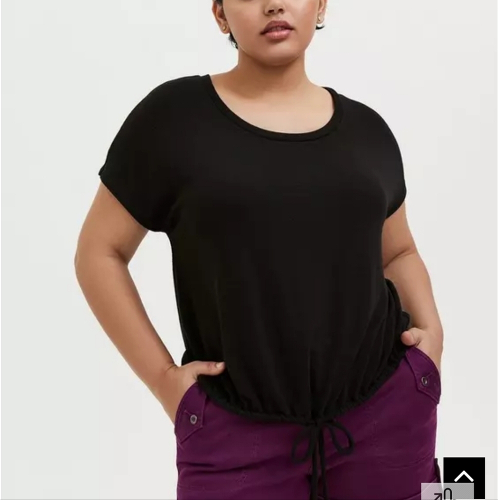 Torrid Knit Crew Neck Tie Waist Midi Top